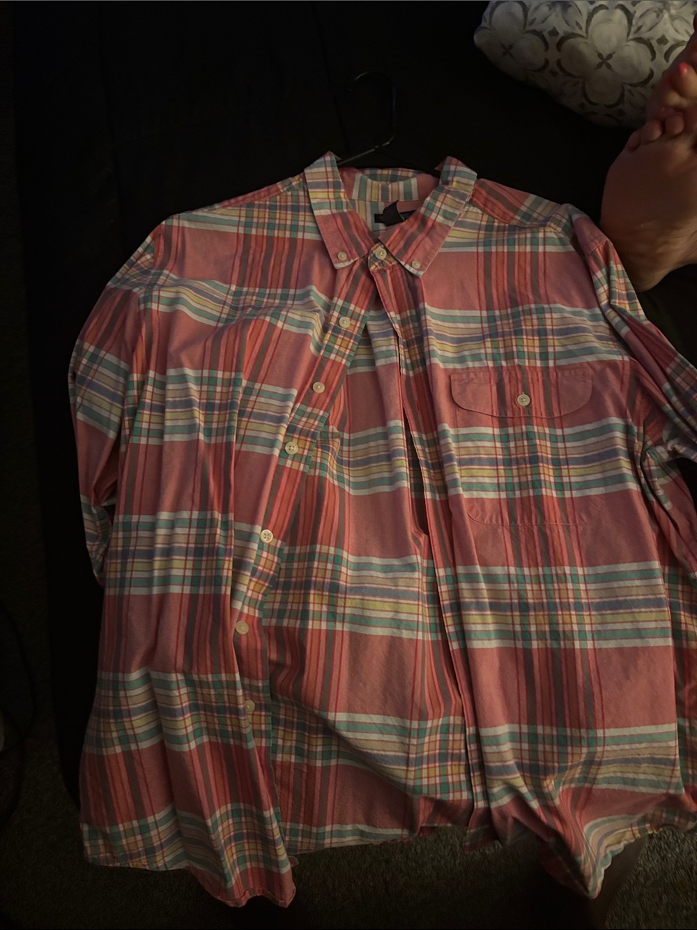 GAP Red Plaid Long-Sleeve Button-Down Shirt - Picture 8 of 10